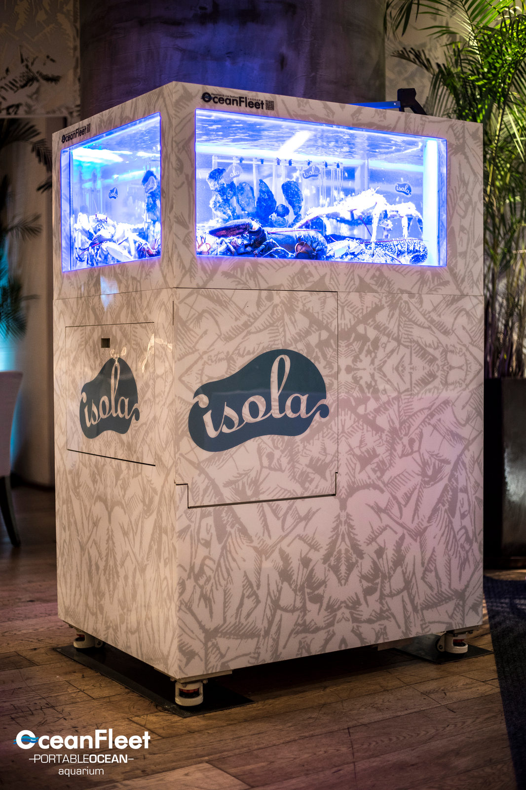 Portable Ocean tank with wrapped cabinet